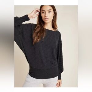 Anthropologie 3/4" Sleeve Scoop‎ Neck Striped Sweater, small